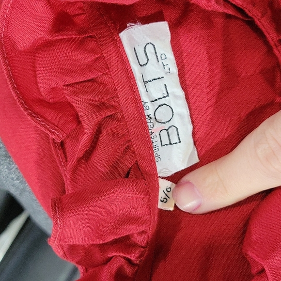 Vintage Bolts Red Ruffle Top - Picture 9 of 11